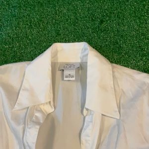 Crisp, white button down blouse